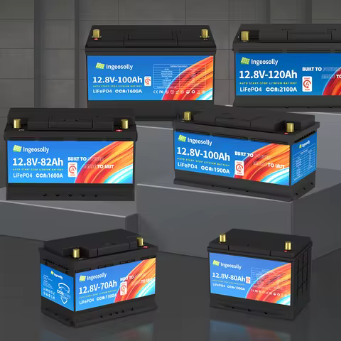 PL Stock 12V 70AH-120AH Lithium Car Start-Stop Battery High CCA LiFePO4 Starting Battery Built-in BM