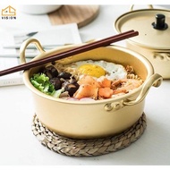 Vision Korean Style Ramen Noodles Pot Aluminum Soup Pot With Cover Milk Egg Soup Cooking Pot Instant