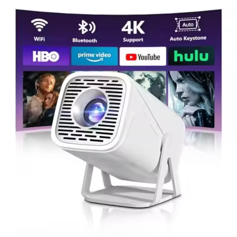 Portable Mini Projector with WiFi and Bluetooth 4K Support Full HD 1080P Android System Built-in App