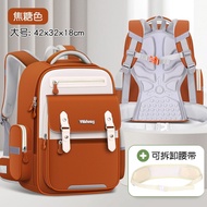 7A Ridge Protection Cloud Elementary School Students Schoolbag Boys Girls Grade 1-6 Reduce Burden La