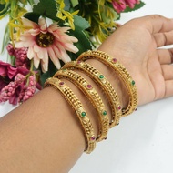 Matt Gold Ethnic Indian Bangles - Set of 4 Artlah Gelang Tangan Indian Bangles