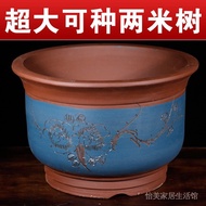 Extra Large Purple Clay Tree Planting Pot Ceramic Special Flower Pot Money Tree Pot Balcony Vegetabl