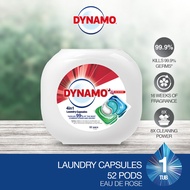 DYNAMO 4in1 Laundry Capsules EAU DE Rose 10ml*52pcs - Tackles 99% Of The Most Common Stains and Odor