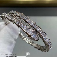 厚金高版本彈簧滿鑽蛇形手鐲 18玫瑰金開口蛇骨手環（平行進口）（快遞送貨上門）