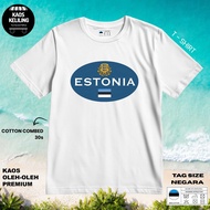 T-SHIRT BY ESTONIA 10 WEAR COUNTRYTAG ASAL COTTON 30S SOUVENIR PREMIUM GIFT