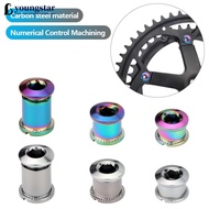 YTS  5Pcs M8 Bicycle Threaded Crankset Bolts Single Double Triple Bicycle Chainring 6.5/8.5mm Height