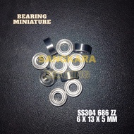 Stainless Steel Bearing S 686 ZZ / SS 686 ZZ / 6 13 5 MM SS304 Original