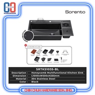 SORENTO HONEYCOMB KITCHEN SINK (1000 X 500 X 255mm) SRTKS1035-BL Sinki Anti Calar