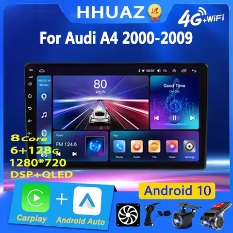 for AUDI A4 S4 B6 B7 RS4 8E 8H 8F B9 Seat Exeo 2002-2008 Android Auto Car Radio Carplay CAR GPS Navi