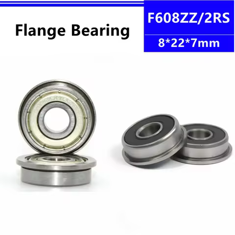 50pcs/100pcs F608ZZ 8*22*7mm F608-2RS flange deep groove ball bearing 8x22x7mm F608Z Flanged bearing