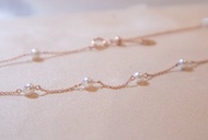 日本 Akoya 珍珠滿天星項鍊 18k玫瑰金 項鍊