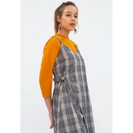 Plaid Overall Dress XS