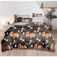 cadar queen with comforter 7 in 1 brown orange flowers set queen bedsheet with comforter