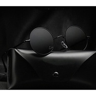 Kính râm nam nữ Mắt tròn thầy bói kim loại lò xo