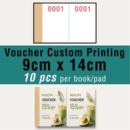 9cm X 14cm Custom Printing coupon voucher Book & Perforation Ticket Promotion Gift Card (10pcs/book)