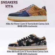 Sepatu Nike Air Force 1 Low x Travis Scott / Nike SB Dunk Low x Travis Scott Cactus Jack BNIB 100% A