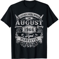 Men's cotton T-shirt Legends Were Born In August 1966 Vintage 59th Birthday Men T-Shirt