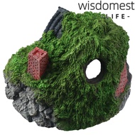 WISDOMEST Aquarium Decoration, Simulation Thatched House Hobbit House, Hut Resin Betta Hideout Cave 