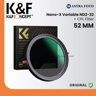 KNF Concept 52mm Lens Filter Nano-X Variable Fader ND2-32 + CPL Filter