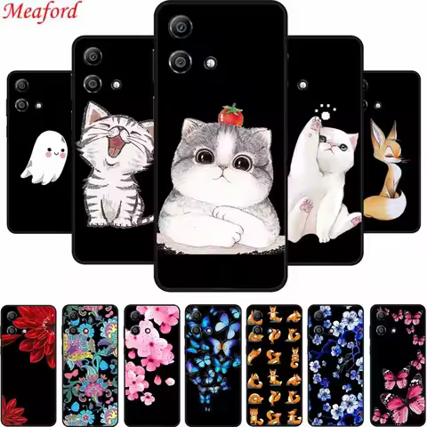 For Moto G Stylus 2023 Case Cute Cartoon Cat Black Silicone Soft Phone Case For Motorola Moto G Styl