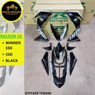 (STICKER TANAM/AIRBRUSH) RAPIDO COVER SET RS150R V1 WINNER 150 (33) BLACK
