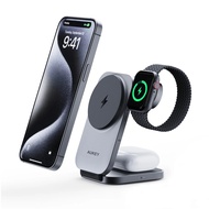 Aukey LC-MC312 MagFusion Z Qi2 MFW 3-in-1 15W Foldable Magnetic Fast Wireless Charging Station