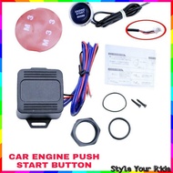 Pivot Car Engine Push Start Button Switch Ignition Starter Kit With LED Blue Light