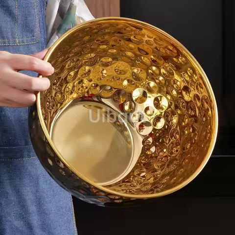 Bar KTV Stainless Steel Hammer Point Fruit Bowl Salad bowl Hammer patterned egg basin Cooking basin 