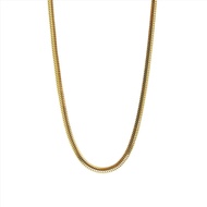 18k黃金蛇鏈 蛇鍊 蛇骨頸鏈 蛇骨鍊 全實金 18k Solid Gold 18k Yellow Gold 2.5mm Herringbone Chain Necklace  Made in Ita