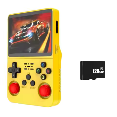R36S Handheld Game Console 3.5 Inch IPS Screen 128GB Video Game Console Dual 3D Joystick 3200Mah Bat