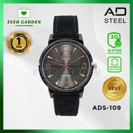 Evergarden AD-STEEL AD109 Women Watch Analogue Classic Synthetic Leather Strap Watch :Black Rose Gol