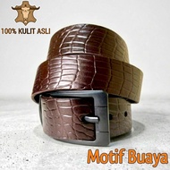 Men's Genuine Leather Belt/ Men's Leather Belt/ Genuine Leather Buckle Crocodile Belt