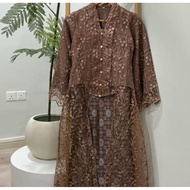 BAJU KURUNG RAYA MARHAINEY KIMONO CEO CHOMEL MOCHA SIZE L