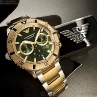 ARMANI手錶,編號AR00080,44mm金色錶殼,金銀相間錶帶款