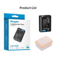 Sony FW50 NP-FW50 Kingma - Bộ 2 Pin 1 Dock Sạc đôi Sony Alpha ZV-E10 A7 A72 A7R A7R2 A7S A7S2 A6500
