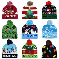 Christmas Hat Sweater Knitted Beanie Christmas Light Up Knitted Hat Christmas Gift for Kids Xmas 202