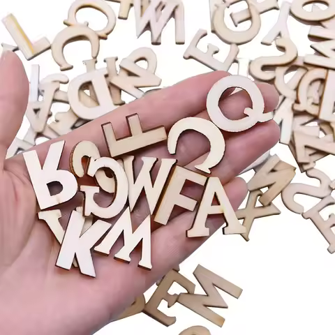 100pcs Letters Wooden Alphabet Number Wedding Embellishments Scrapbooking Gifts Cardmaking Craft DIY