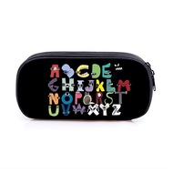 [Stationery Series] 2023 New Style Alphabet Lore Letter Legendary Compartment Double Layer Pencil Case Korean Version Stationery Bag Student Cloth Pencil Case Stationery Box