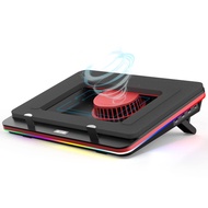GT500 Powerful Turbo-Fan (5000 RPM) RGB Laptop Cooling Pad with Infinitely Variable Speed,Seal Foam 