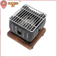 SUCHENMY Japanese Charcoal Grill, Cast Metal Black Hibachi Grill, Portable Non Stick Fast Heating Wo