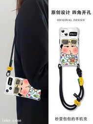 ❄▦ แว่นตาXiaoxin iPhone14Promaxเคสโทรศัพท์มือถือApple 13 Crossbody Lanyard 12 รวมทุกอย่างAnti-Fall ซิลิโคนนุ่ม