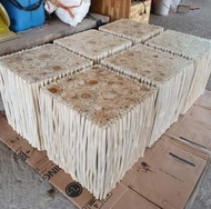 Stool Table Chair wood เก้าอี้ไม้#โต๊ะหัวเตียง ทรงสี่เหลี่ยม (สีเบจ)