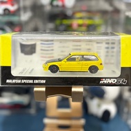 HONDA INNO64 - Civic EF9 SiR Yellow 1990HONDA - Malaysia Special Edition [Sealed] | INNO64 Models