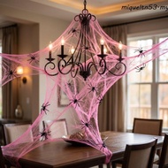 MIQUEL Spider Cobwebs, Stretchable Elastic Spider Silk Web, Scene Prop Pink Gothic Cotton Fake Spide