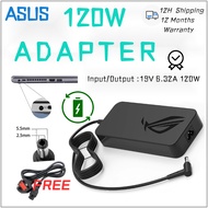 120W Laptop Charger 19V 6.32A 5.5*2.5mm for ASUS FX504 N56J N56VM N750 N53S Replace A15‑120P1A PA‑11