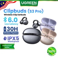 【NEW UPGRADED】UGREEN Clipbuds (S3 Pro) Open Ear Wireless Earbuds BT6.0 4 Mic 30H Battery AI Noise Ca