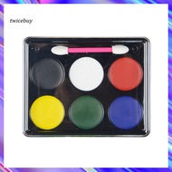 [TY] Easy to Apply Face Paint Face and Body Paint 6-color Face Paint Palette White Blue Black Green 