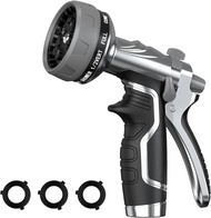Garden Hose Nozzle Heavy Duty Metal Water Hose Nozzle with 8 Adjustable Spray Patterns High Pressure