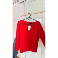 Z*ra red cardigan