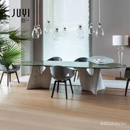 ‍🚢Italian Mild Luxury Marble Dining Tables and Chairs Set High-End Designer Nordic Dining Table Minimalist Luxury Stone
